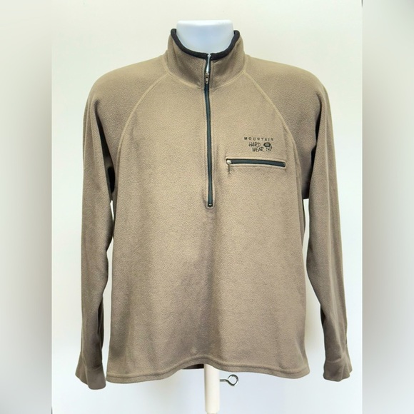 MOUNTAIN HARDWARE Men's tan fleece 1/2 zip pullover size M - Picture 1 of 11
